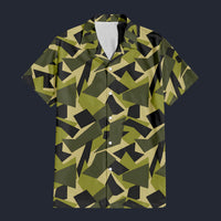 Modetrail Swedish M90 CAMO Hawaiian Shirt Costume, Military Costume S-5XL US Size, Unisex Button Down Shirt