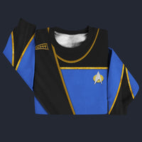 Modetrail Star Trek TNG Science Uniform Blue Sweater Costume, S-5XL US Size, Gift For Him