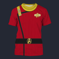 Modetrail TWOK II-VI Uniform 2270s Operations Department T-shirt Costume, Star Trek Costume S-5XL US Size, Gift For Him