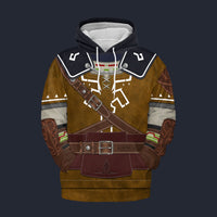 Modetrail Tears Of The Kingdom Brown Link Attire Zelda Fleece Hoodie Costume, The Legend of Zelda Costume S-5XL US Size, Gift For Him