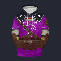Modetrail Tears Of The Kingdom Purple Link Attire Zelda Fleece Hoodie Costume, The Legend of Zelda Costume S-5XL US Size, Gift For Him
