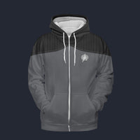 Modetrail The Next Generation Acting Ensign Wesley Crusher Uniform Zip Hoodie Costume, Star Trek Costume S-5XL US Size, Gift For Him