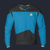 Modetrail The Next Generation Blue Version 2 Tracksuit Costume Hoodie Sweatshirt T-Shirt Sweatpants, Star Trek Costume S-5XL US Size