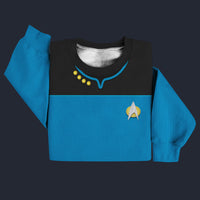 Modetrail The Next Generation Blue Version 2 Sweater Costume, Star Trek Costume S-5XL US Size, Gift For Him