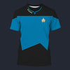 Modetrail The Next Generation Blue Version 2 T-shirt Costume, Star Trek Costume S-5XL US Size, Gift For Him