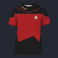 Modetrail Star Trek The Next Generation Command T-shirt Costume, S-5XL US Size, Gift For Him