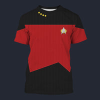 Modetrail Star Trek The Next Generation Red Trooper T-shirt Costume, S-5XL US Size, Gift For Him
