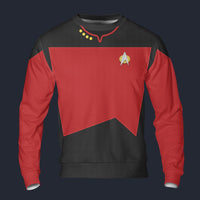 Modetrail The Next Generation Red Version 2 Sweatshirt Costume, Star Trek Costume S-5XL US Size, Gift For Him
