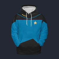 Modetrail Star Trek The Next Generation Science Tracksuit Costume Hoodie Sweatshirt T-Shirt Sweatpants, S-5XL US Size