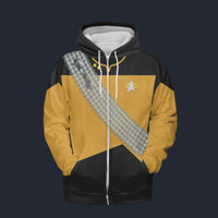 Modetrail The Next Generation Worf Klingon Fleece Zip Hoodie Costume, Star Trek Costume S-5XL US Size, Gift For Him