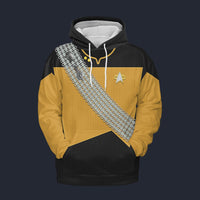Modetrail The Next Generation Worf Klingon Hoodie Costume, Star Trek Costume S-5XL US Size, Gift For Him