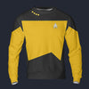 Modetrail Star Trek The Next Generation Yellow Trooper Tracksuit Costume Hoodie Sweatshirt T-Shirt Sweatpants, S-5XL US Size