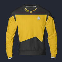 Modetrail The Next Generation Yellow Version 2 Sweatshirt Costume, Star Trek Costume S-5XL US Size, Gift For Him