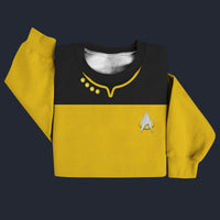 Modetrail The Next Generation Yellow Version 2 Sweater Costume, Star Trek Costume S-5XL US Size, Gift For Him