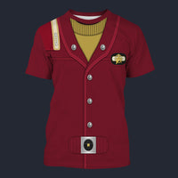 Modetrail The Search for Spock Scotty_s Monster Maroon T-shirt Costume, Star Trek Costume S-5XL US Size, Gift For Him