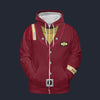 Modetrail The Search for Spock Scotty_s Monster Maroon Zip Hoodie Costume, Star Trek Costume S-5XL US Size, Gift For Him