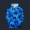 Modetrail Tommy Vercetti Palm Tree Blue Tracksuit Costume Hoodie Sweatshirt T-Shirt Sweatpants, GTA Costume S-5XL US Size