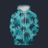 Modetrail Tommy Vercetti Palm Tree Fleece Zip Hoodie Costume, GTA Costume S-5XL US Size, Gift For Him