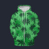 Modetrail Tommy Vercetti Palm Tree Green Fleece Zip Hoodie Costume, GTA Costume S-5XL US Size, Gift For Him