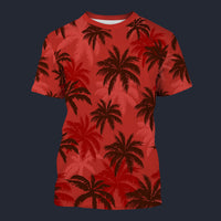 Modetrail Tommy Vercetti Palm Tree Red T-shirt Costume, GTA Costume S-5XL US Size, Gift For Him
