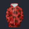 Modetrail Tommy Vercetti Palm Tree Red Zip Hoodie Costume, GTA Costume S-5XL US Size, Gift For Him