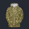 Modetrail Vegas Gold Camouflage Fleece Zip Hoodie Costume, Military Costume S-5XL US Size, Gift For Him