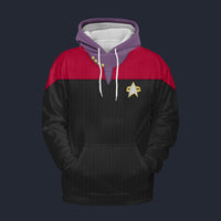 Modetrail Voyager Red Tracksuit Costume Hoodie Sweatshirt T-Shirt Sweatpants, Star Trek Costume S-5XL US Size