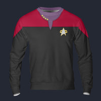 Modetrail Voyager Red Sweatshirt Costume, Star Trek Costume S-5XL US Size, Gift For Him