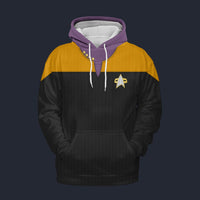 Modetrail Voyager Yellow Tracksuit Costume Hoodie Sweatshirt T-Shirt Sweatpants, Star Trek Costume S-5XL US Size