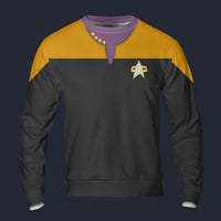 Modetrail Voyager Yellow Sweatshirt Costume, Star Trek Costume S-5XL US Size, Gift For Him