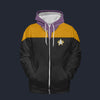 Modetrail Voyager Yellow Zip Hoodie Costume, Star Trek Costume S-5XL US Size, Gift For Him