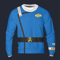 Modetrail Wrath Of Khan Kirk Spock Starfleet Blue Sweatshirt Costume, Star Trek Costume S-5XL US Size, Gift For Him