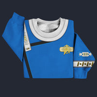 Modetrail Wrath Of Khan Kirk Spock Starfleet Blue Sweater Costume, Star Trek Costume S-5XL US Size, Gift For Him