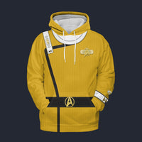 Modetrail Wrath Of Khan Kirk Spock Starfleet Yellow Fleece Hoodie Costume, Star Trek Costume S-5XL US Size, Gift For Him