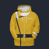 Modetrail Wrath Of Khan Kirk Spock Starfleet Yellow Fleece Zip Hoodie Costume, Star Trek Costume S-5XL US Size, Gift For Him