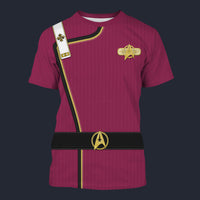 Modetrail Star Trek Wrath Of Khan Admiral Kirk Purple T-shirt Costume, S-5XL US Size, Gift For Him