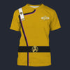 Modetrail Star Trek Wrath of Khan Admiral Kirk Yellow T-shirt Costume, S-5XL US Size, Gift For Him