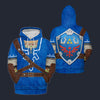 Modetrail Zora Tunic Zelda Hylian Shield Tracksuit Costume Hoodie Sweatshirt T-Shirt Sweatpants, The Legend of Zelda Costume S-5XL US Size