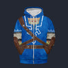 Modetrail Zora Tunic Zelda Hylian Shield Tracksuit Costume Hoodie Sweatshirt T-Shirt Sweatpants, The Legend of Zelda Costume S-5XL US Size